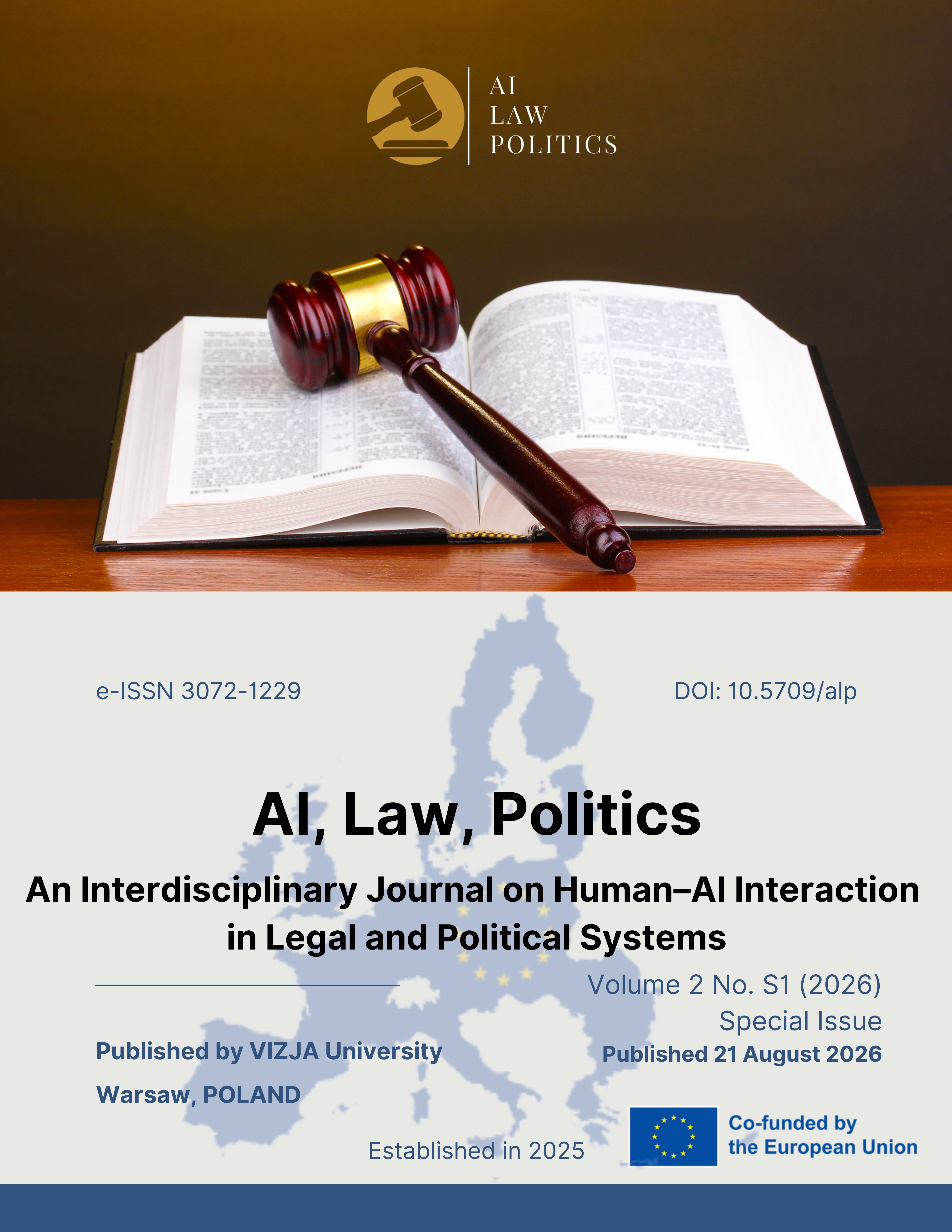 Cover of AI, Law, Politics Volume 2 No. S1 (2026), the Special Issue developed from the ROAD2EU conference