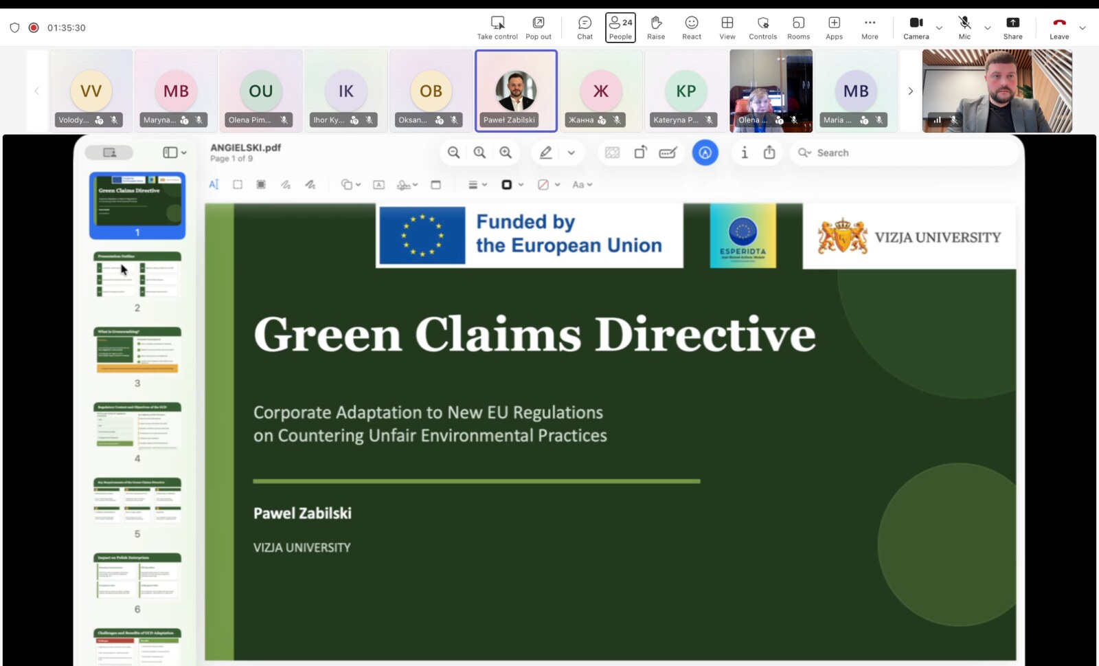 Presentation on the EU Green Claims Directive at the ROAD2EU Conference 2026