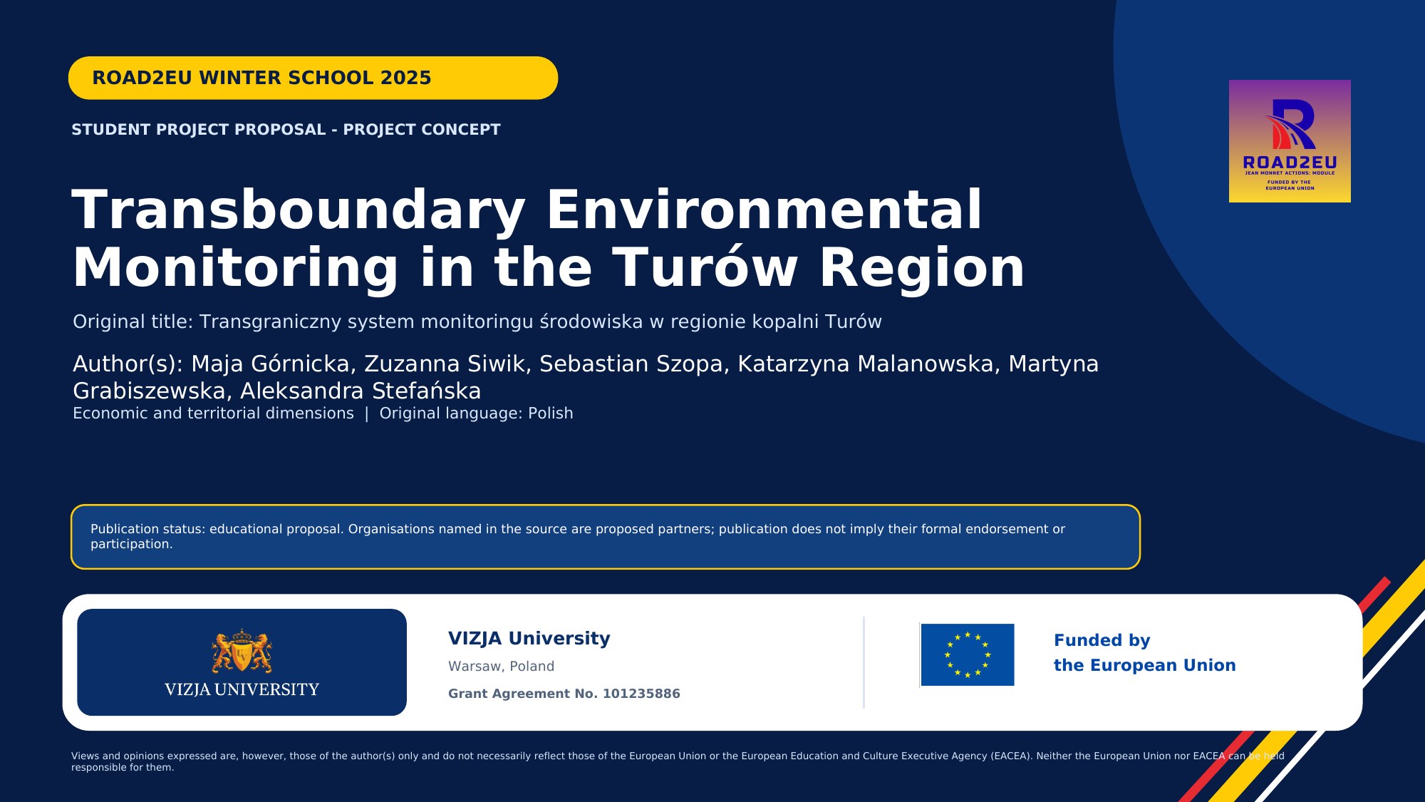 ROAD2EU student project proposal on transboundary environmental monitoring in the Turów region